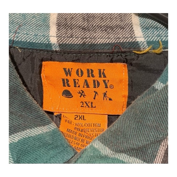 Work Related Brand Button Down Green Plaid Jacket Sz 2XL - Picture 3 of 3